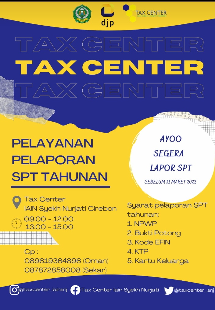 AYO SEGERA LAPOR SPT PAJAK KE TAX CENTER IAIN SYEKH NURJATI CIREBON