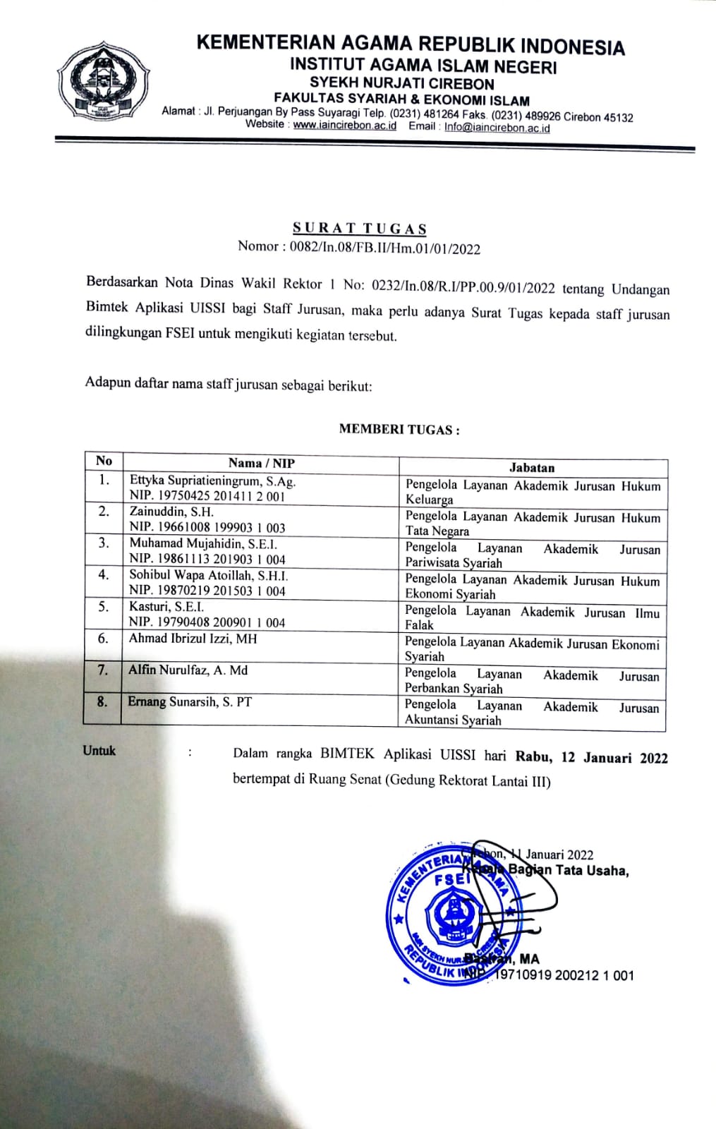 BIMBINGAN TEKNIS APLIKASI UISSI