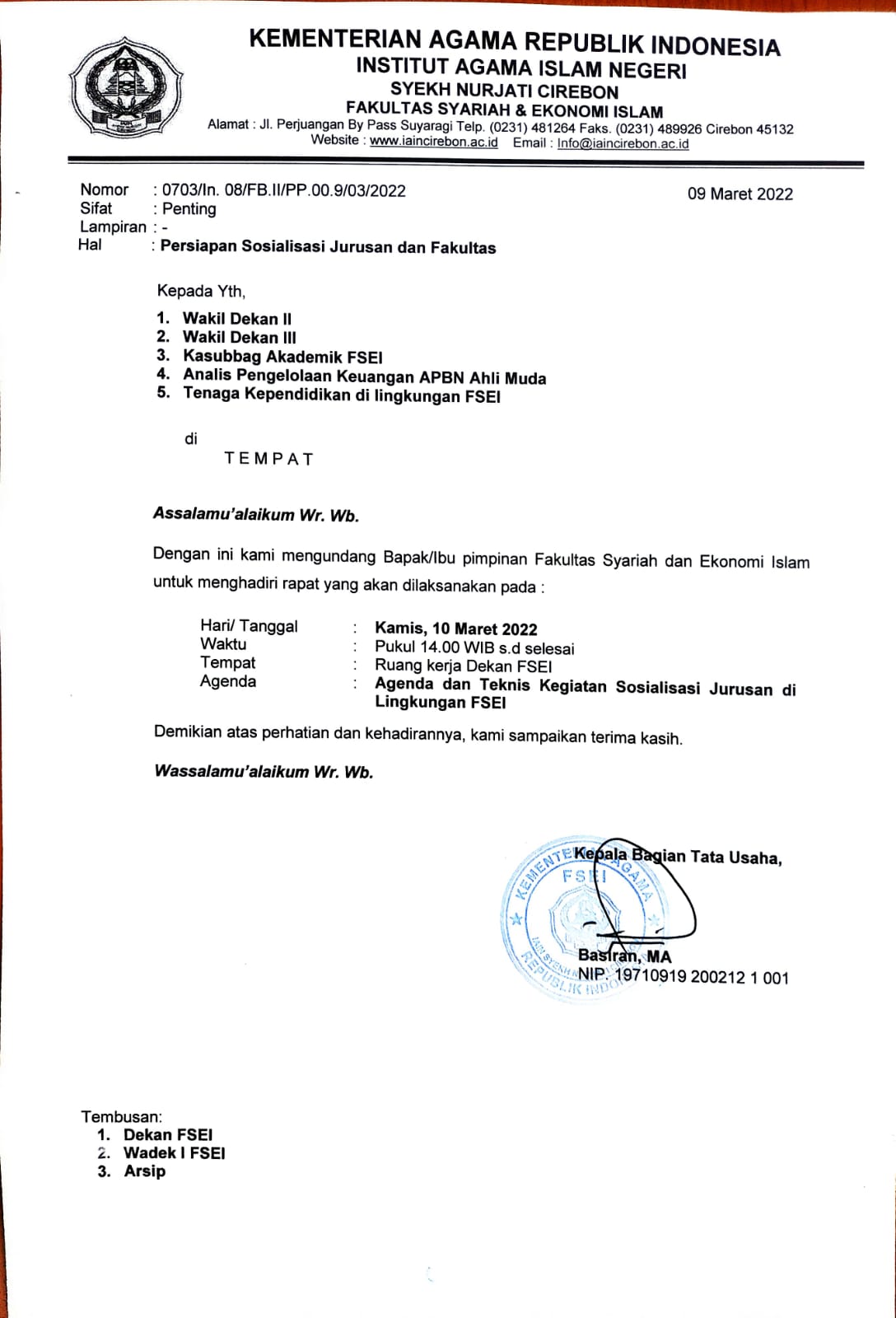 RAPAT PERSIAPAN SOSIALISASI PROGRAM STUDI DI LINGKUNGAN FSEI