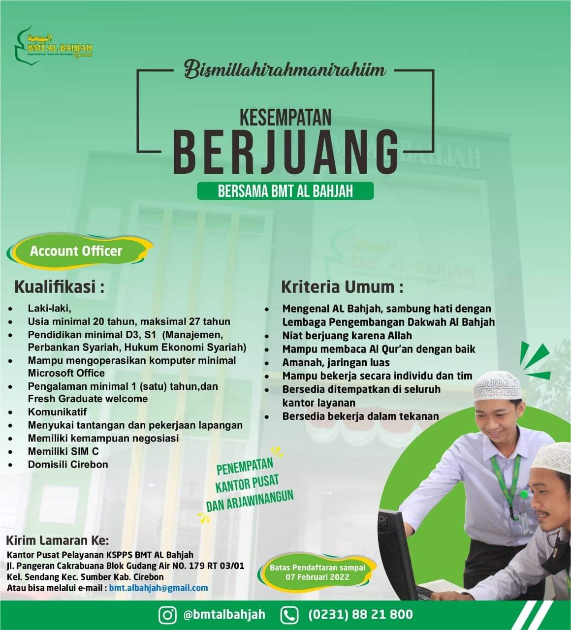 LOWONGAN KERJA BMT AL BAHJAH