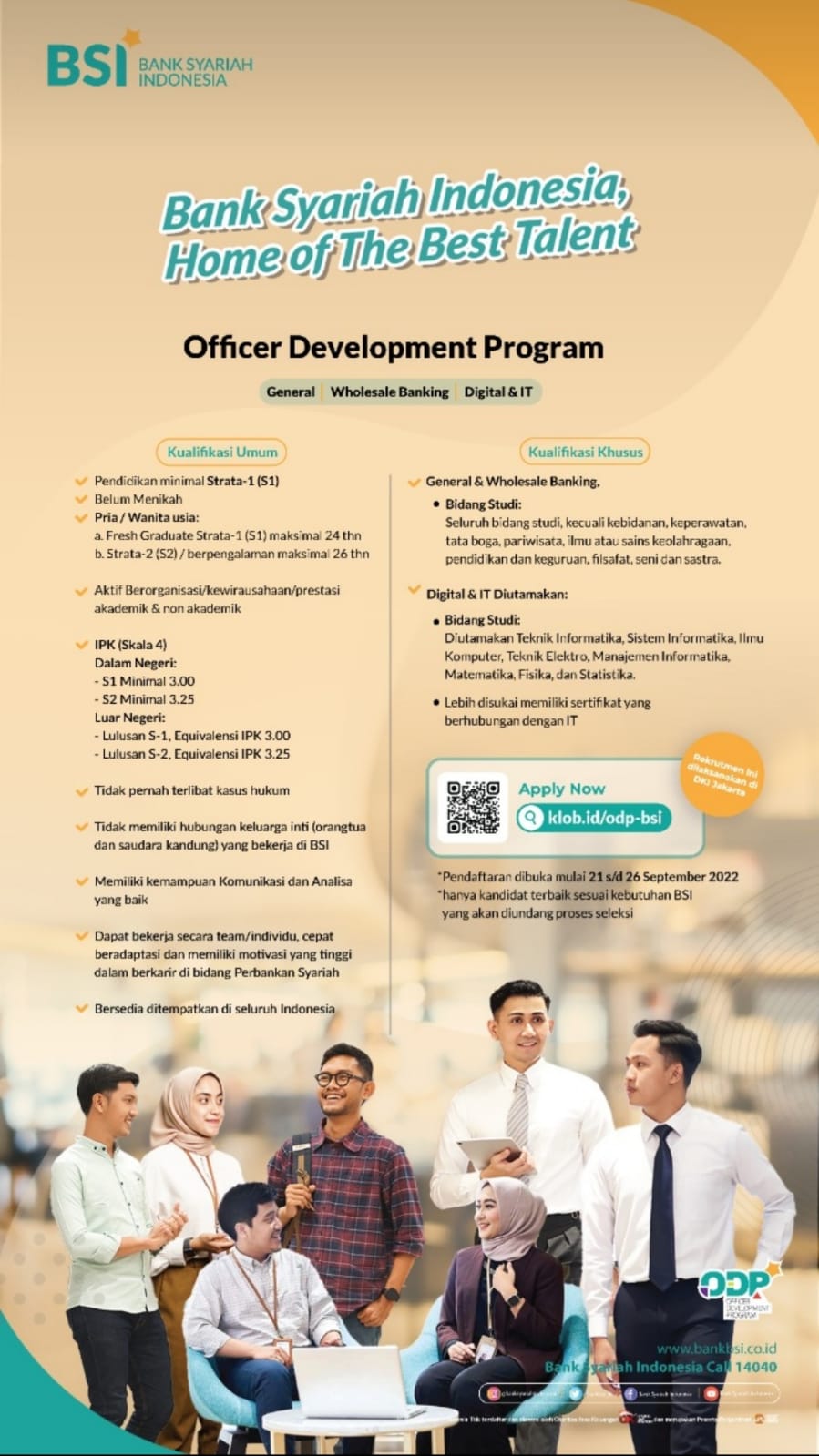 LOWONGAN KERJA BANK SYARIAH INDONESIA OFFICER DEVELOPMENT PROGRAM