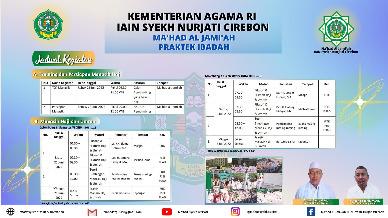 JADWAL PRAKTIK IBADAH MANASIQ HAJI
