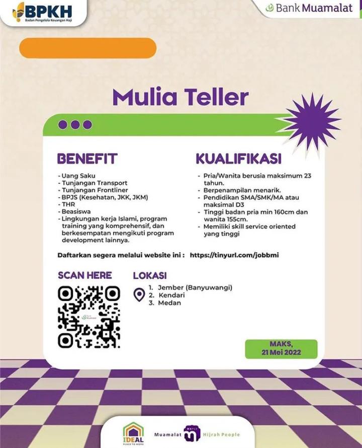 LOWONGAN KERJA BANK MUAMALAT