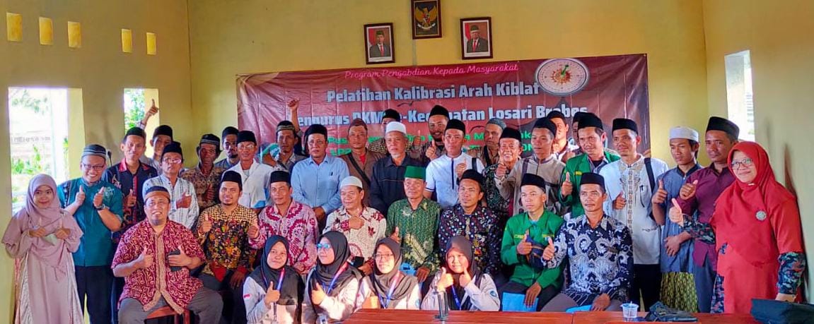 DOSEN DAN MAHASISWA ILMU FALAK BEKERJA SAMA DENGAN LP2M IAIN SYEKH NURJATI SELENGGARAKAN PELATIHAN KALIBRASI ARAH KIBLAT PENGURUS DKM SE-KECAMATAN LOSARI KAB. BREBES