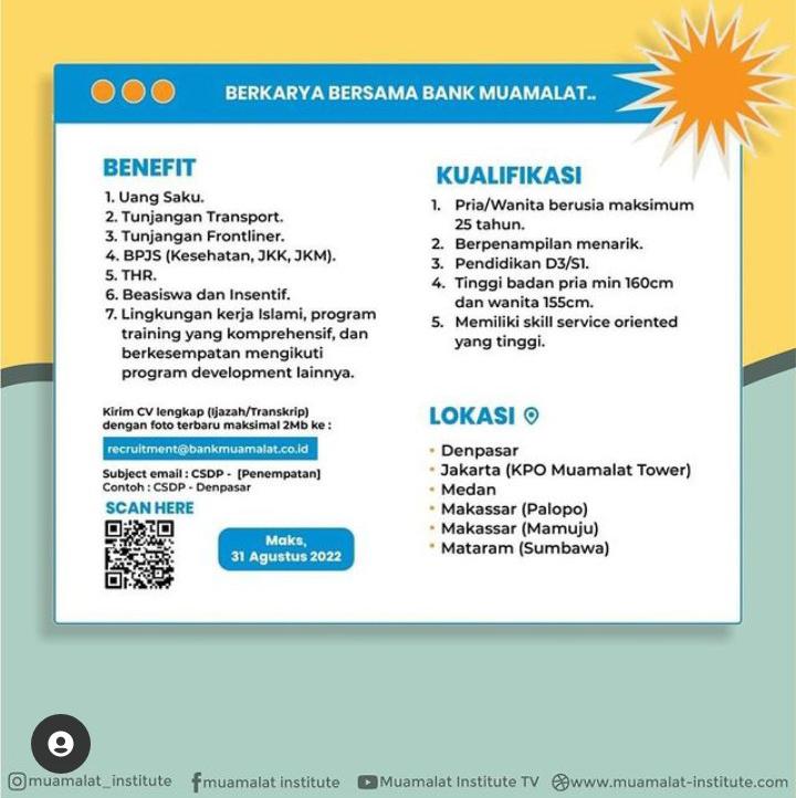 LOWONGAN KERJA BANK MUAMALAT